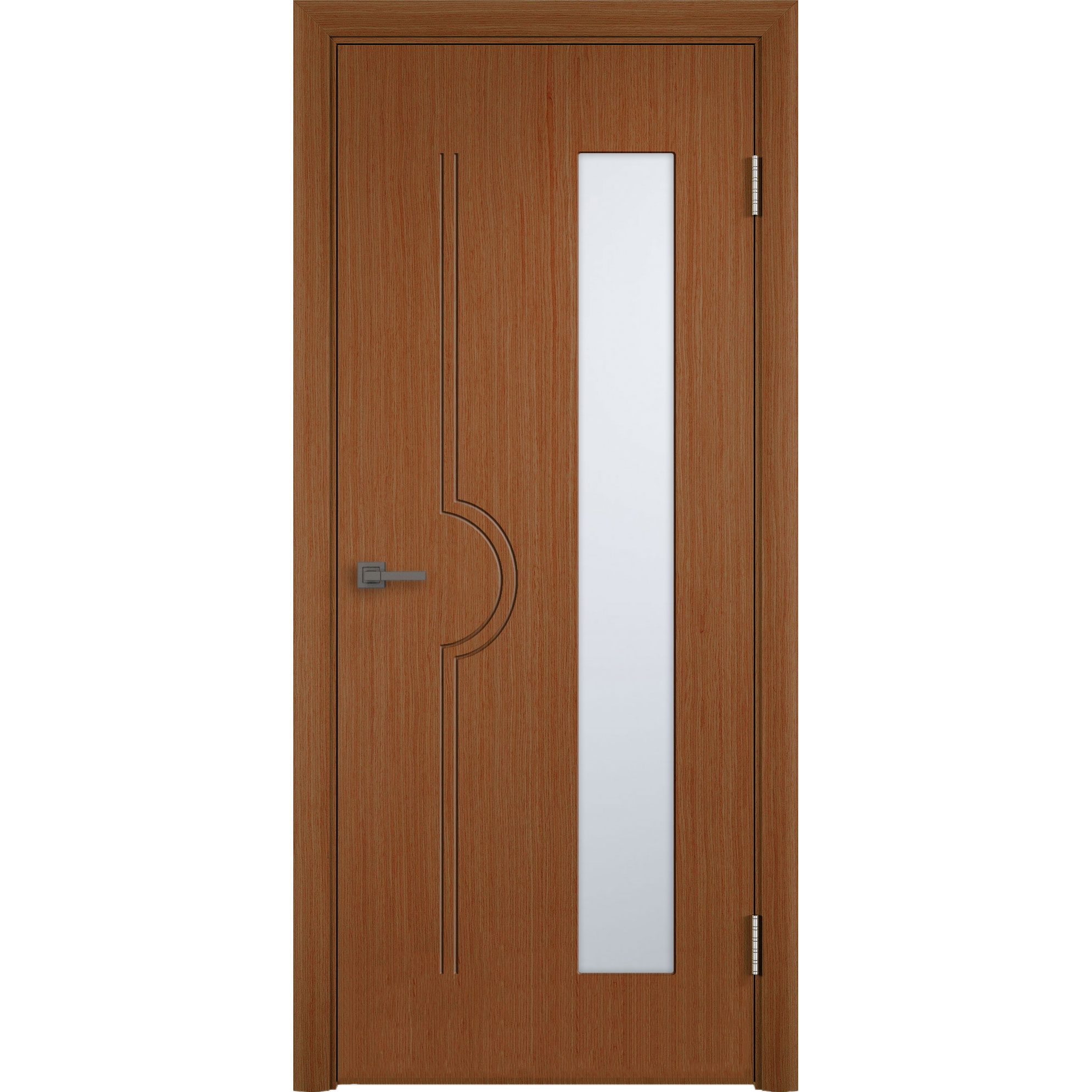 Межкомнатная шпонированная дверь «Геометрия 5» (темный дуб, fine-line)