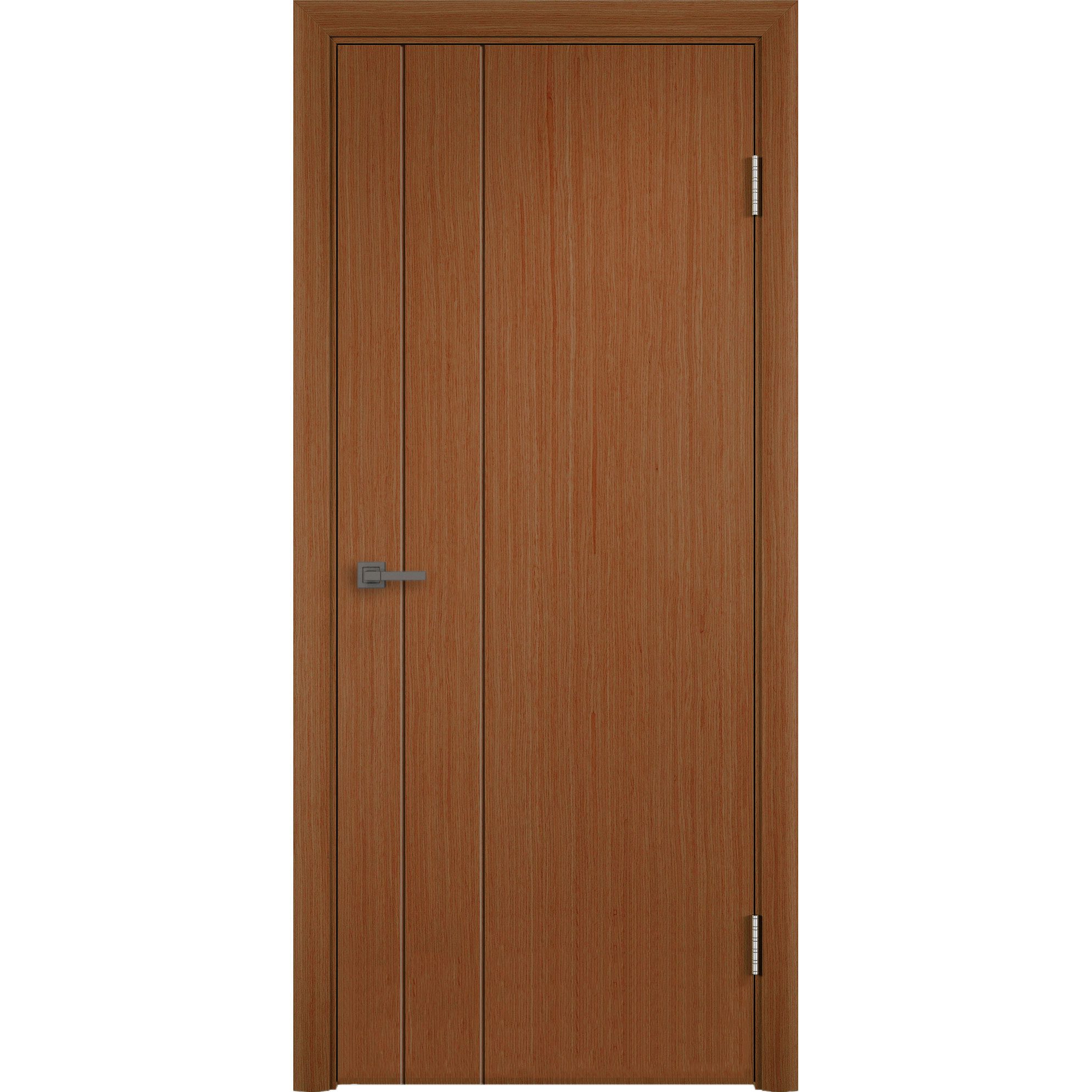 Межкомнатная шпонированная дверь «Геометрия 7» (темный дуб, fine-line)